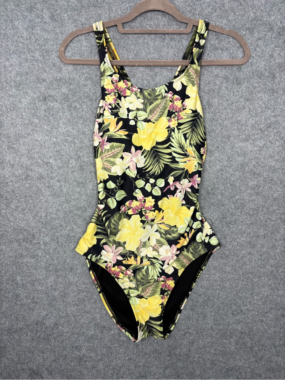 Hurley Floral Tropical One Piece Swimsuit Strappy Swimwear Medium